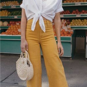 Madewell Khaki/yellow wide leg pants.